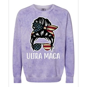 Ultra Maga Usa Female Bun Colorblast Crewneck Sweatshirt