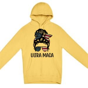 Ultra Maga Usa Female Bun Premium Pullover Hoodie