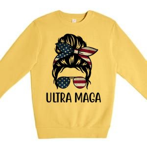 Ultra Maga Usa Female Bun Premium Crewneck Sweatshirt