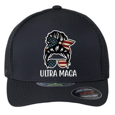 Ultra Maga Usa Female Bun Flexfit Unipanel Trucker Cap