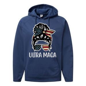 Ultra Maga Usa Female Bun Performance Fleece Hoodie