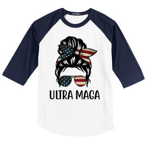 Ultra Maga Usa Female Bun Baseball Sleeve Shirt