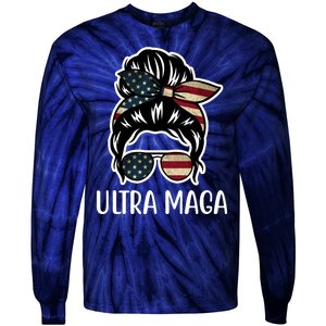 Ultra Maga Usa Female Bun Tie-Dye Long Sleeve Shirt