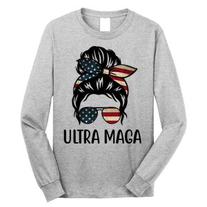 Ultra Maga Usa Female Bun Long Sleeve Shirt