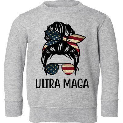 Ultra Maga Usa Female Bun Toddler Sweatshirt