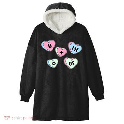 U + Me = Us Valentines Day Candy Gift Hooded Wearable Blanket