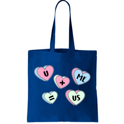 U + Me = Us Valentines Day Candy Gift Tote Bag