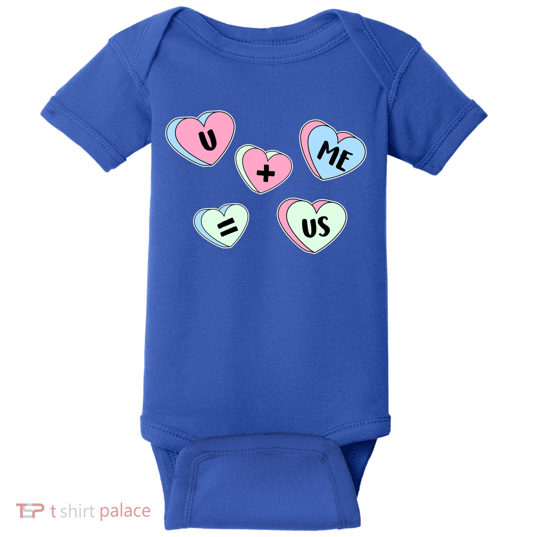 U + Me = Us Valentines Day Candy Gift Baby Bodysuit