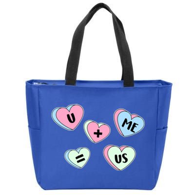 U + Me = Us Valentines Day Candy Gift Zip Tote Bag