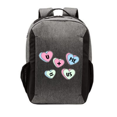 U + Me = Us Valentines Day Candy Gift Vector Backpack