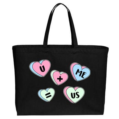 U + Me = Us Valentines Day Candy Gift Cotton Canvas Jumbo Tote