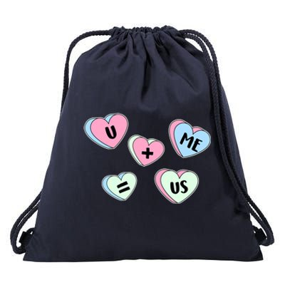 U + Me = Us Valentines Day Candy Gift Drawstring Bag