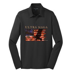 Ultra Maga Conservative Anti Biden Silk Touch Performance Long Sleeve Polo