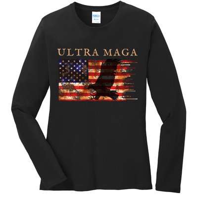 Ultra Maga Conservative Anti Biden Ladies Long Sleeve Shirt