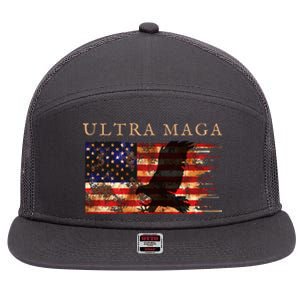 Ultra Maga Conservative Anti Biden 7 Panel Mesh Trucker Snapback Hat