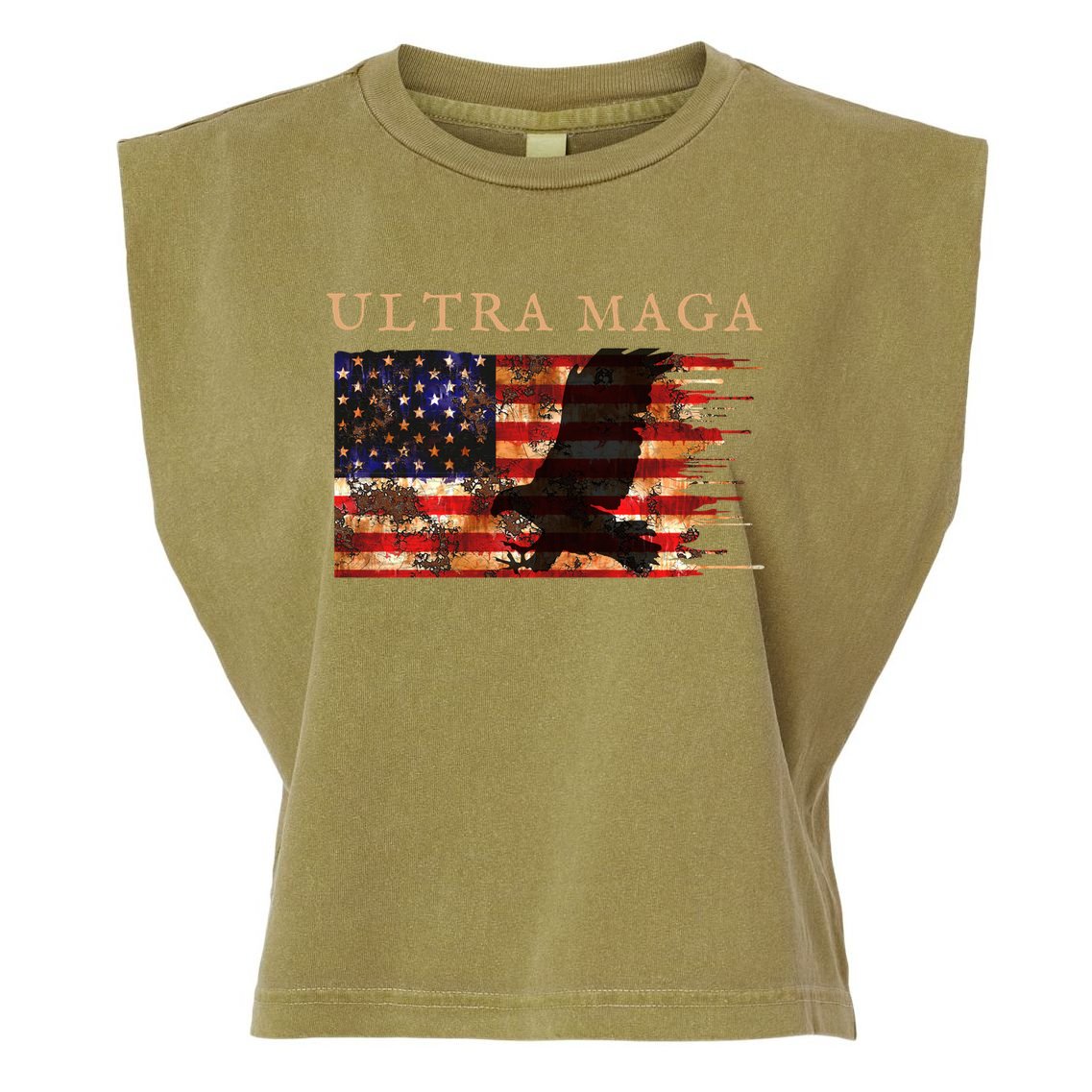 Ultra Maga Conservative Anti Biden Garment-Dyed Women's Muscle Tee