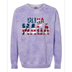 Ultra Maga USA Logo Colorblast Crewneck Sweatshirt