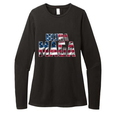 Ultra Maga USA Logo Womens CVC Long Sleeve Shirt