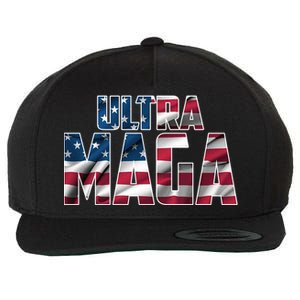 Ultra Maga USA Logo Wool Snapback Cap