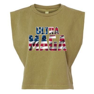 Ultra Maga USA Logo Garment-Dyed Women's Muscle Tee