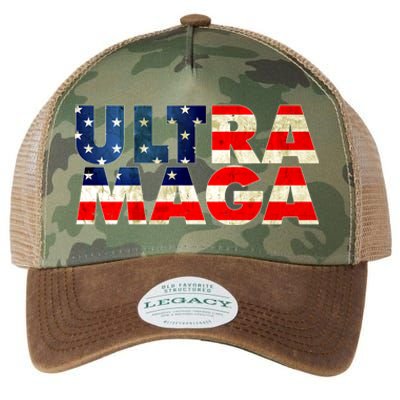 Ultra Maga USA American Flag Legacy Tie Dye Trucker Hat