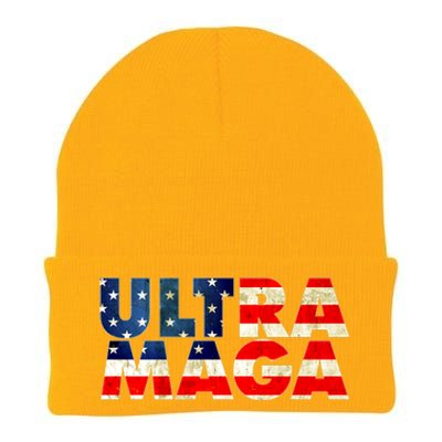 Ultra Maga USA American Flag Knit Cap Winter Beanie