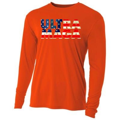 Ultra Maga USA American Flag Cooling Performance Long Sleeve Crew