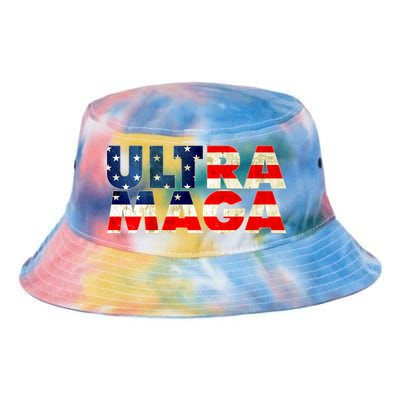 Ultra Maga USA American Flag Tie Dye Newport Bucket Hat