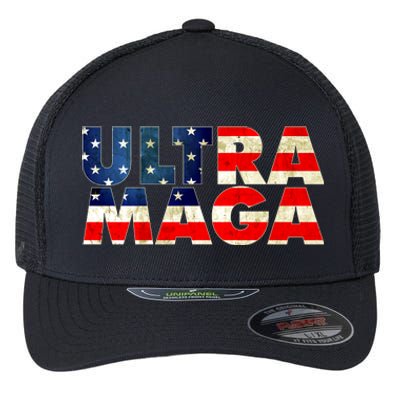 Ultra Maga USA American Flag Flexfit Unipanel Trucker Cap