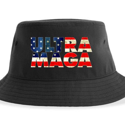Ultra Maga USA American Flag Sustainable Bucket Hat