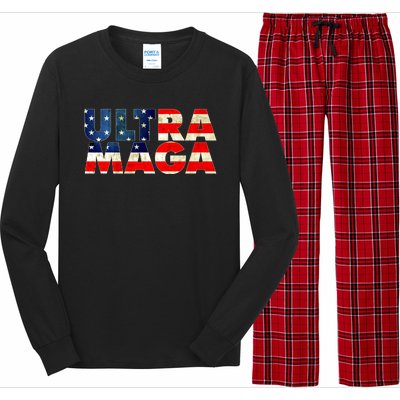 Ultra Maga USA American Flag Long Sleeve Pajama Set