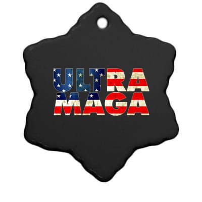 Ultra Maga USA American Flag Ceramic Star Ornament