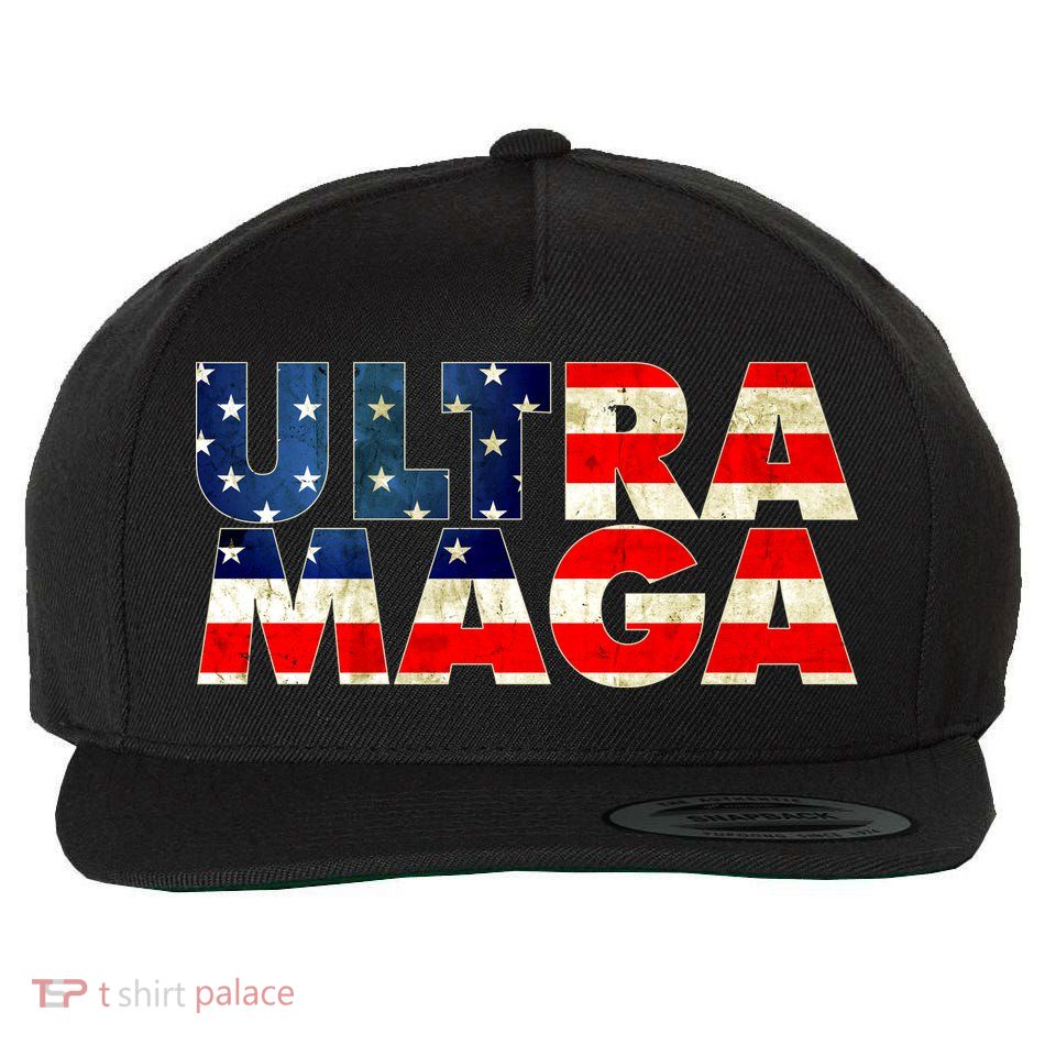 Ultra Maga USA American Flag Wool Snapback Cap