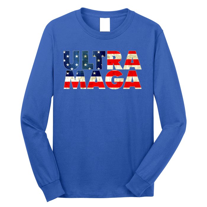 Ultra Maga USA American Flag Long Sleeve Shirt