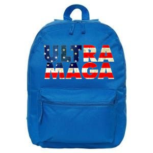 Ultra Maga USA American Flag 16 in Basic Backpack