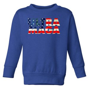 Ultra Maga USA American Flag Toddler Sweatshirt