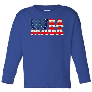 Ultra Maga USA American Flag Toddler Long Sleeve Shirt