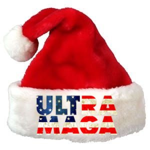 Ultra Maga USA American Flag Premium Christmas Santa Hat