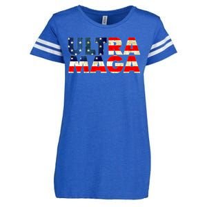 Ultra Maga USA American Flag Enza Ladies Jersey Football T-Shirt