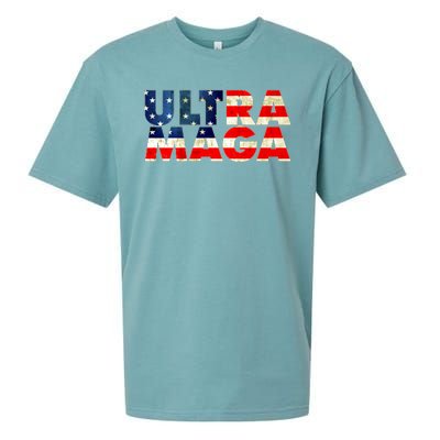 Ultra Maga USA American Flag Sueded Cloud Jersey T-Shirt