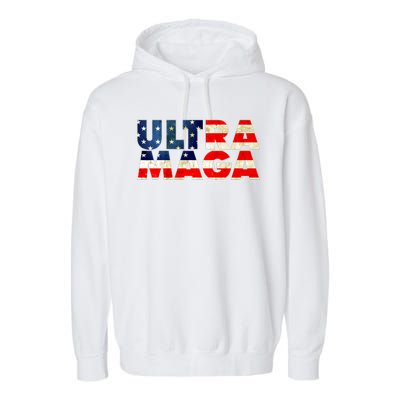 Ultra Maga USA American Flag Garment-Dyed Fleece Hoodie