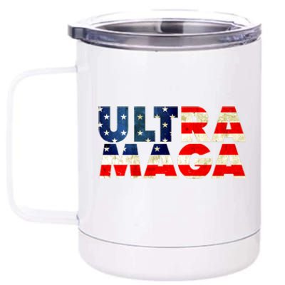 Ultra Maga USA American Flag 12 oz Stainless Steel Tumbler Cup