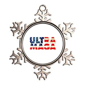 Ultra Maga USA American Flag Metallic Star Ornament