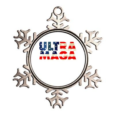 Ultra Maga USA American Flag Metallic Star Ornament