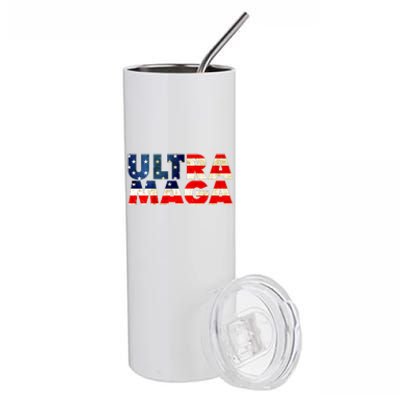 Ultra Maga USA American Flag Stainless Steel Tumbler