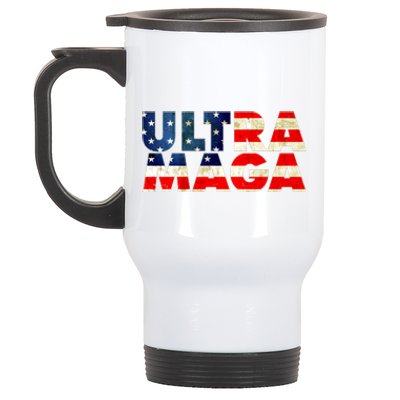 Ultra Maga USA American Flag Stainless Steel Travel Mug