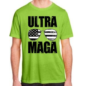 Ultra Maga USA Flag Sunglasses Adult ChromaSoft Performance T-Shirt