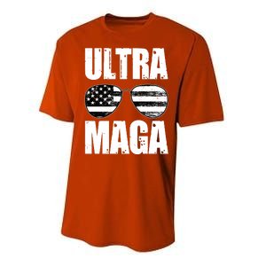 Ultra Maga USA Flag Sunglasses Performance Sprint T-Shirt