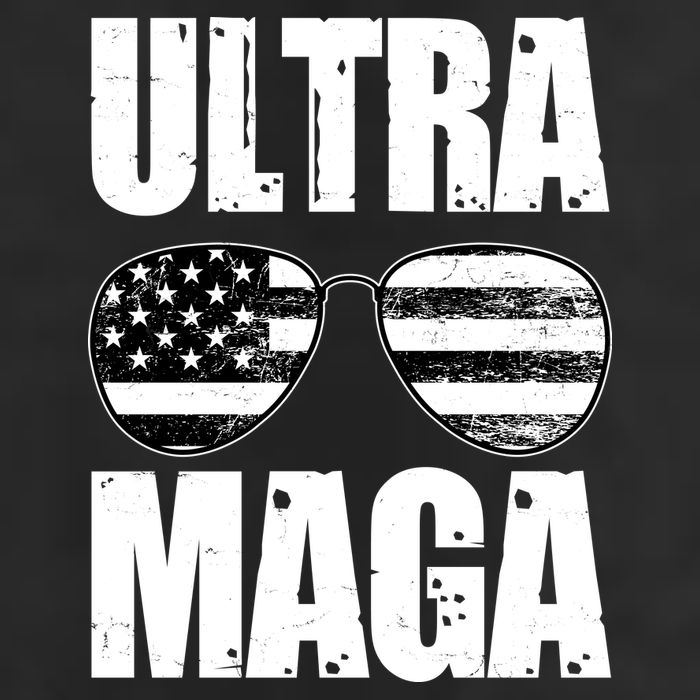 Ultra Maga USA Flag Sunglasses 7 Panel Mesh Trucker Snapback Hat