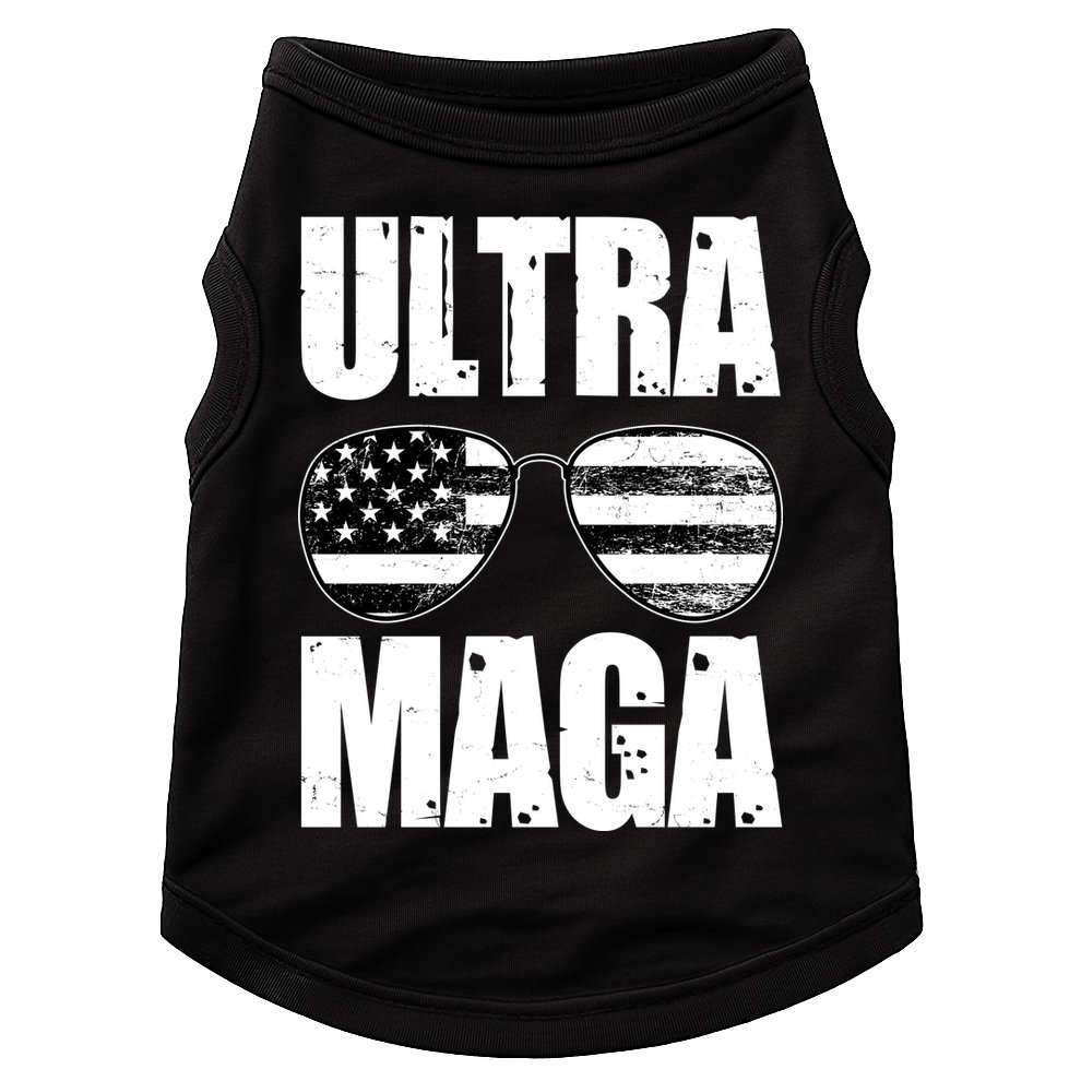 Ultra Maga USA Flag Sunglasses Doggie Tank